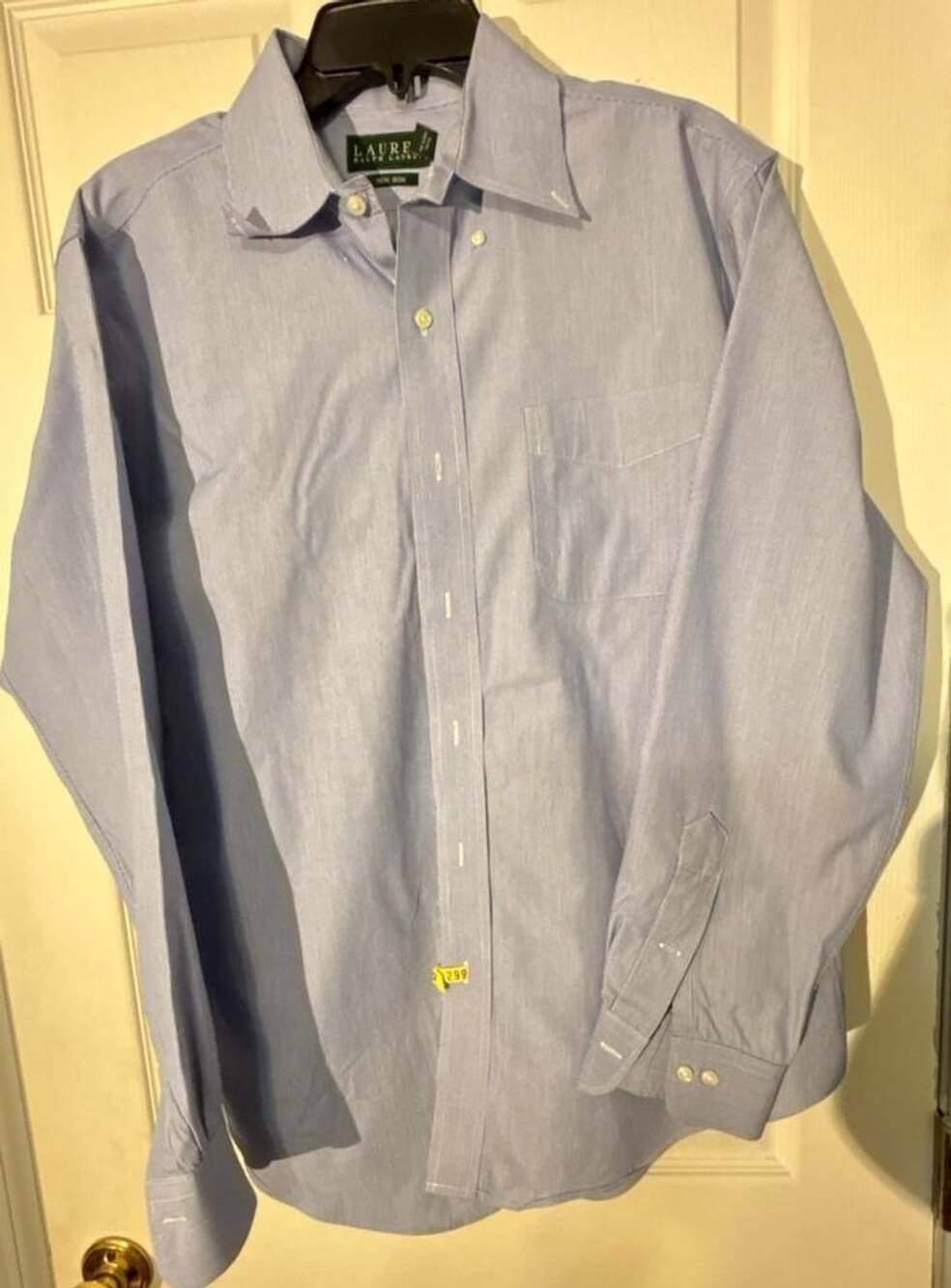 Lauren Ralph Lauren Non Iron Striped Dress Shirt 16.5 34/35 Blue